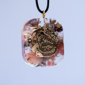 Pandantiv protecție energetică Mokait, Cuart si Jasp Rosu